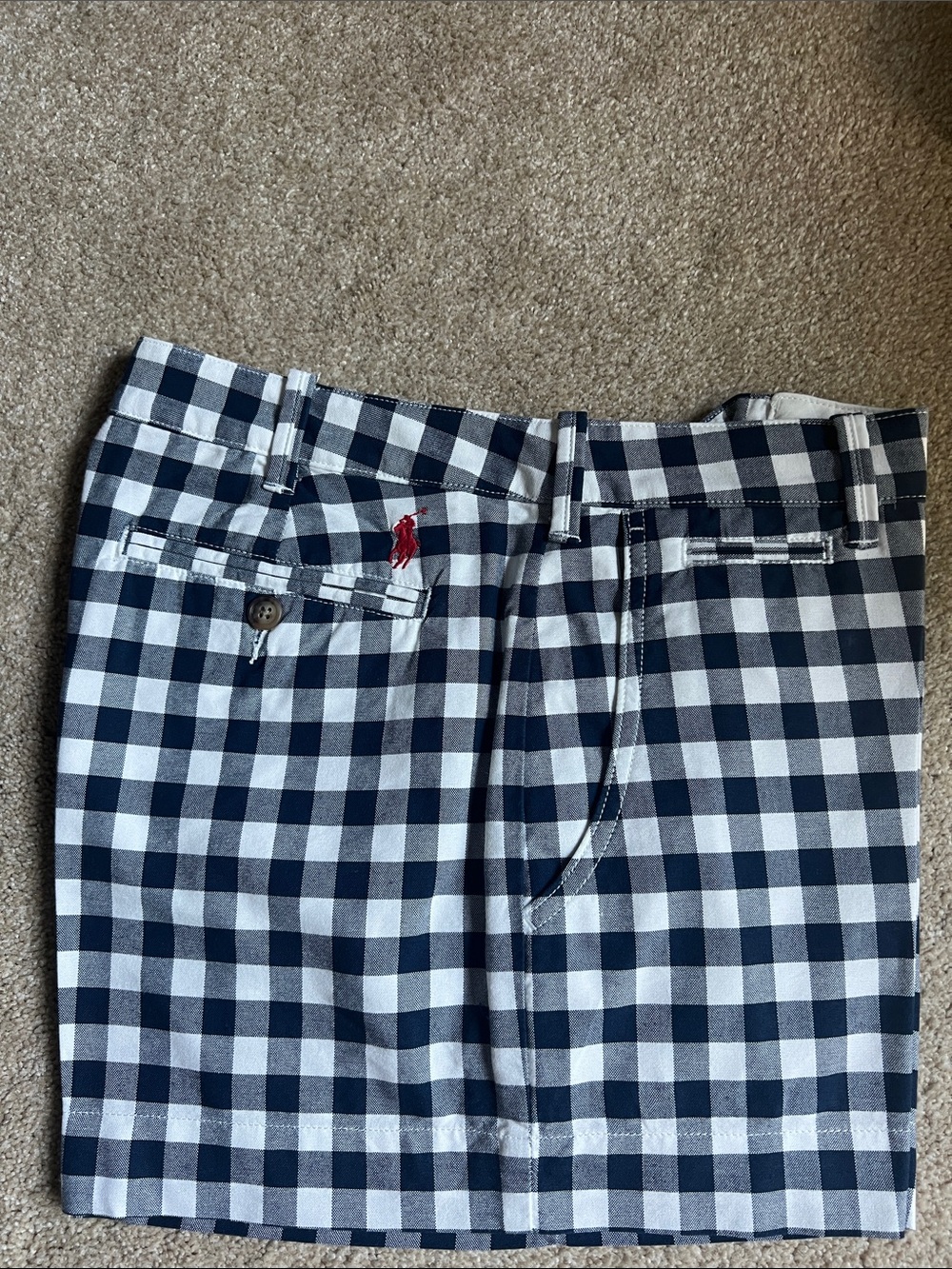 Polo Ralph Lauren Navy and White Gingham shorts.  Red Pony. Size 6.